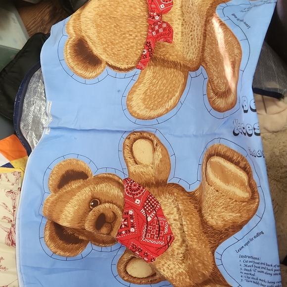 Hallmark Wamsutta Bear Necessities 19" Teddy Bear Fabric Panel Bandana Country - Picture 1 of 2